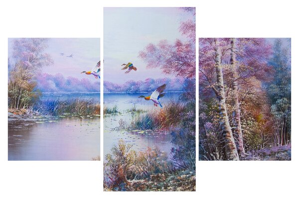 Tablou - Sosirea toamnei, pictură în ulei (90x60 cm)