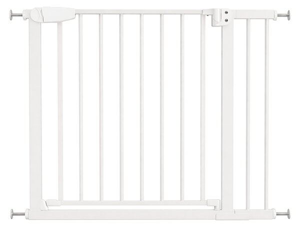 Poarta de siguranta copii Kidizi Rexa alb, reglabila 90-96 cm, montaj prin presiune, inchidere automata, certificata EN1930