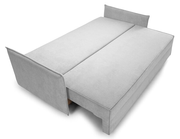 Canapea Extensibilă 3 locuri RIVA, cu ladă depozitare, 206x90x88 cm, Aston-Gri-Deschis