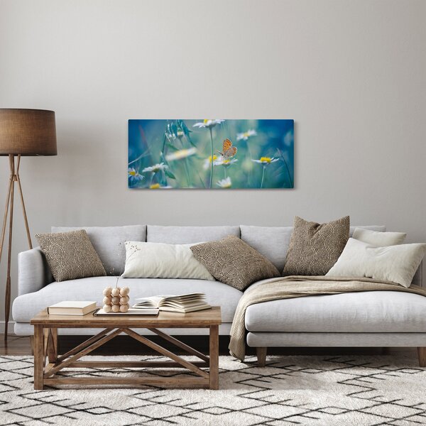 Tablou - Fluture pe margaretă (120x50 cm)