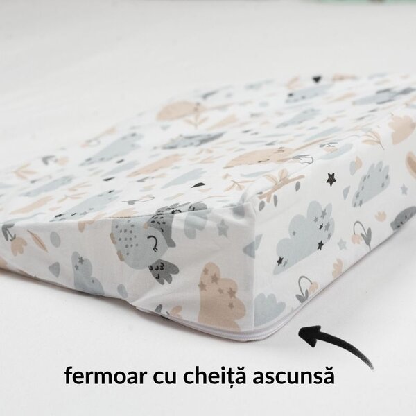 Perna antireflux cu husa bumbac detasabila 30x38 cm Kidizi Forest Friends