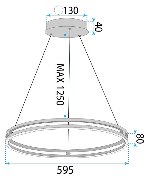 Lampa wisząca LHJ015-CP 60 CM GOLD