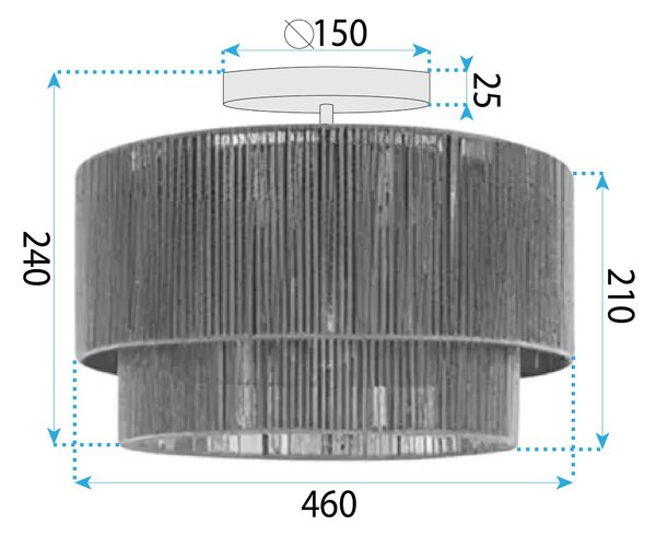 Lampă suspendată Toolight 46cm, 1xE27, APP1838-1F, maro, OSW-01669