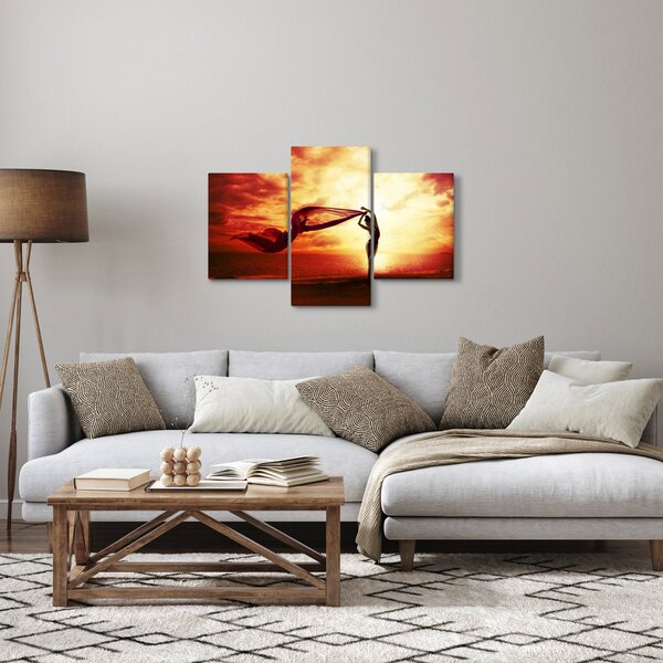 Tablou - Silueta femeii la apus de soare (90x60 cm)