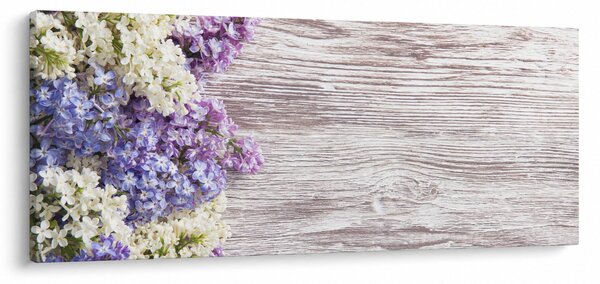 Tablou - Liliac pe lemn (120x50 cm)
