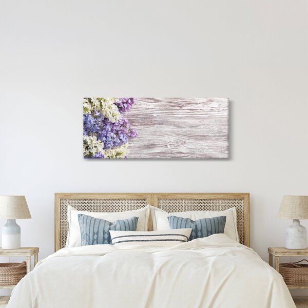 Tablou - Liliac pe lemn (120x50 cm)