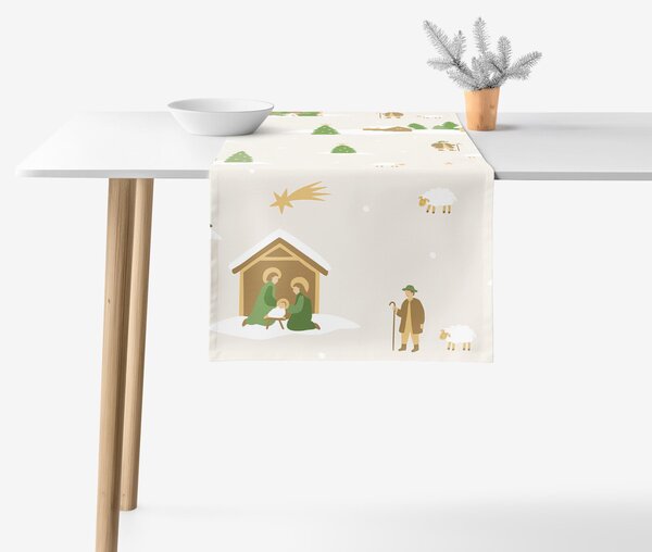 Goldea napron de masă de crăciun 100% bumbac - colinde de crăciun 50x180 cm