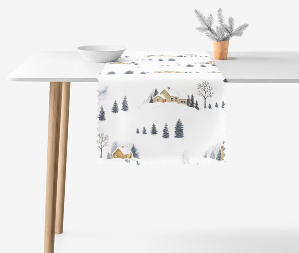 Goldea napron de masă teflonat - peisaj de iarnă 35x120 cm
