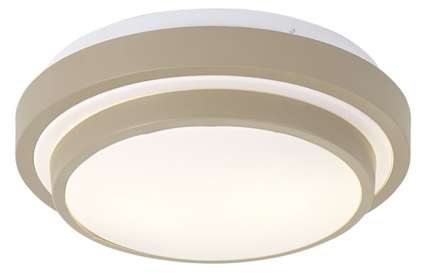 Plafonieră modernă Taupe cu alb 34 cm cu 2 lumini IP44 - Walden