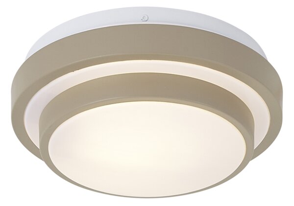 Plafonieră modernă gri-maro cu alb 25cm IP44 - Walden