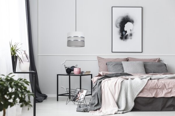 Lustră pe cablu CORAL 1xE27/60W/230V d. 20 cm albă/gri