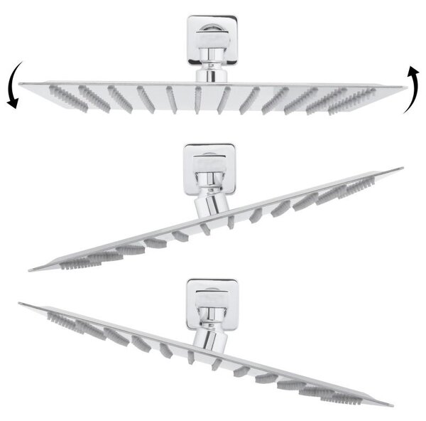 Set de duș încastrat Erga Dual cu duș tip ploaie 30×30, cromat, ERG-YKA-BP.DUAL30