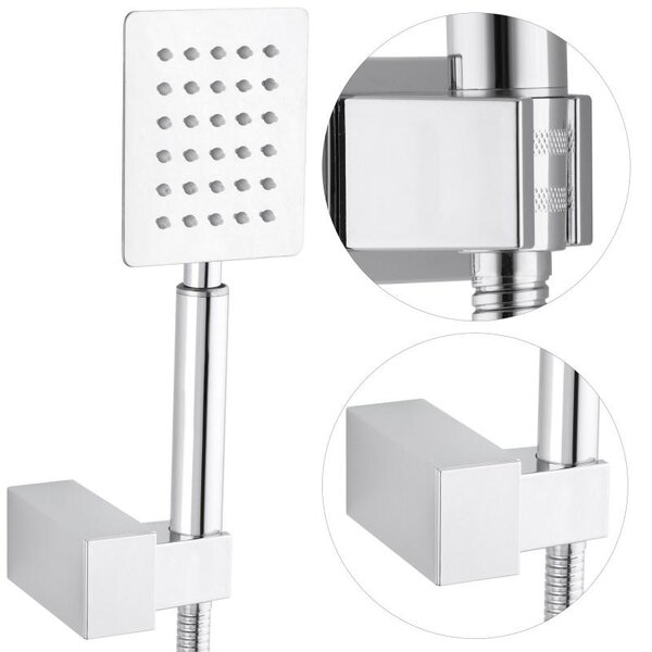 Set de duș încastrat Erga Dual cu duș tip ploaie 30×30, cromat, ERG-YKA-BP.DUAL30