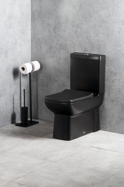 CREAVIT CREAVIT, Combinație WC LARA, scurgere inferioară/spate, mecanism de spălare, negru mat, LR360-01