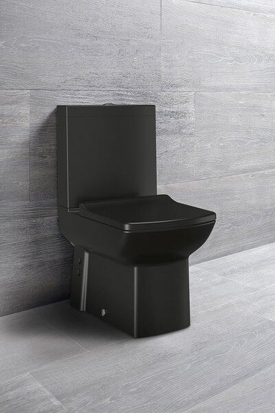 CREAVIT CREAVIT, Combinație WC LARA, scurgere inferioară/spate, mecanism de spălare, negru mat, LR360-01