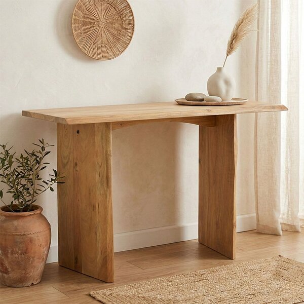 Consolă Mende, Lemn Masiv Acacia, Natural, 110x50x76 cm