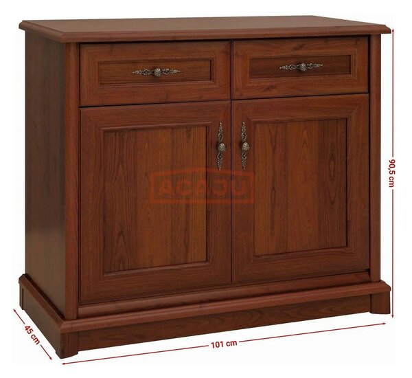Comoda clasica living KENT EKOM2D2S, castan, PAL, 101x45x91 cm