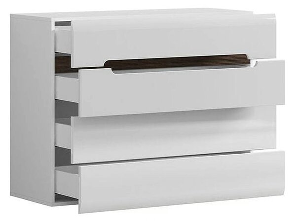 Comoda AZTECA TRIO, alb, PAL, cu sertare, 105x41x84 cm