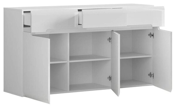 Comoda AZTECA TRIO, alb, 150x41x84 cm