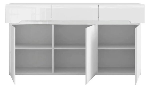 Comoda AZTECA TRIO, alb, 150x41x84 cm