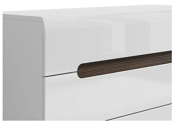 Comoda AZTECA TRIO, alb, PAL, cu sertare, 105x41x84 cm