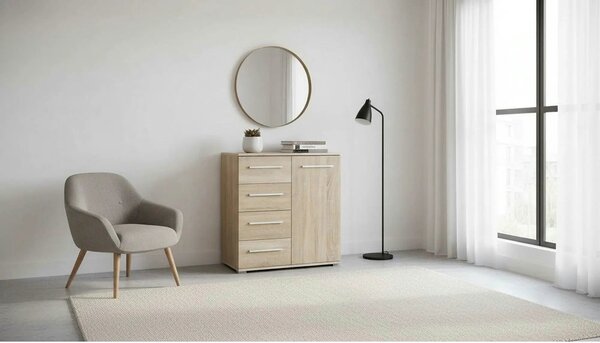 Comoda Lima KM2, stejar sonoma, PAL, 77x40x82 cm
