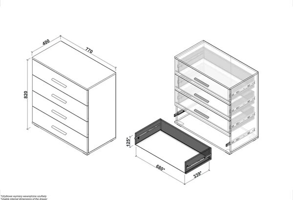 Comoda Lima KM3, alb, PAL, 77x40x82 cm