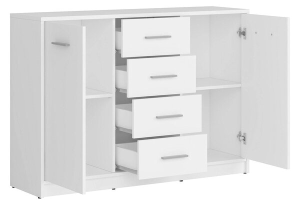 Comoda NEPO PLUS, alb, PAL laminat, 119x34x84 cm