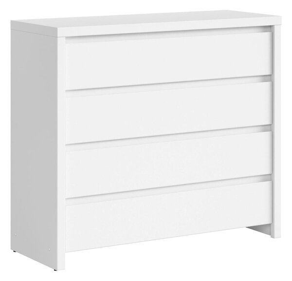 Comoda KASPIAN KOM4S, alb, PAL melaminat, 105x41x92 cm