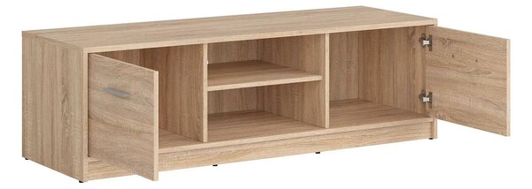 Comoda TV NEPO PLUS, stejar sonoma, PAL laminat, cu 2 usi, 139x47x43 c