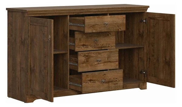 Comoda PATRAS KOM2D4S, stejar april, PAL, 153x45x93 cm