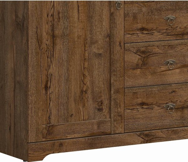 Comoda PATRAS KOM2D4S, stejar april, PAL, 153x45x93 cm
