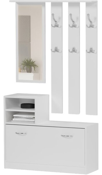Dulap de hol practic cu oglindă și suport pentru pantofi 90 x 160 cm artisan