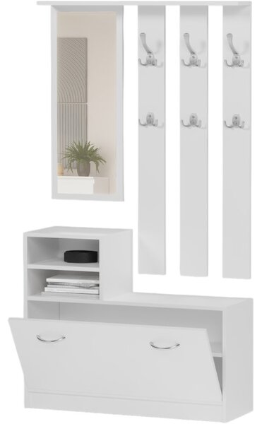 Dulap de hol practic cu oglindă și suport pentru pantofi 90 x 160 cm artisan