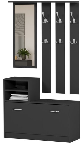 Dulap de hol practic cu oglindă și suport pentru pantofi 90 x 160 cm artisan
