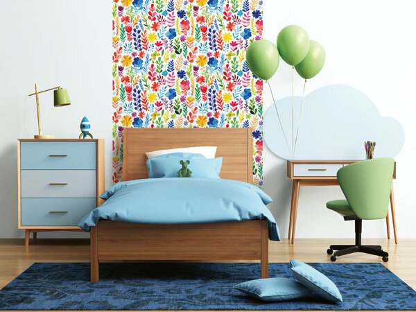 Tapet vlies de lux flori colorate pentru copii