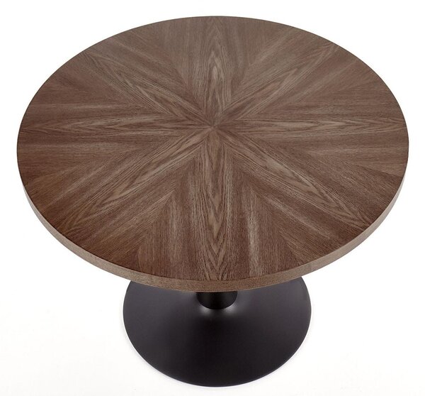 Masă Houston 894Negru, Nuca, 8cm, Furnir din lemn natural, MDF, Metal