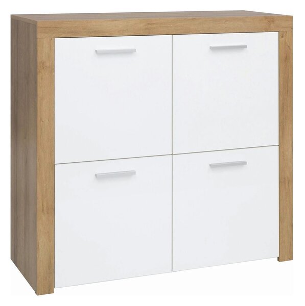 Comoda BALDER KOM4D, alb/stejar, PAL, 104x39x99 cm