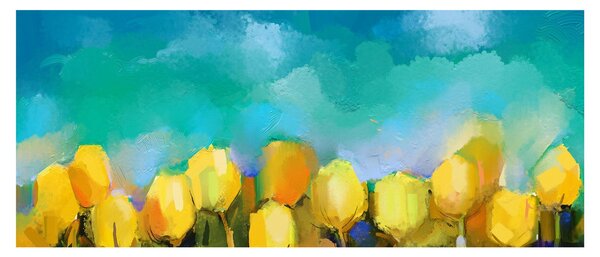 Tablou - Lalele galbene (120x50 cm)