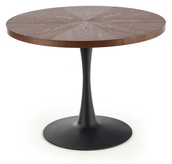 Masă Houston 894Negru, Nuca, 8cm, Furnir din lemn natural, MDF, Metal