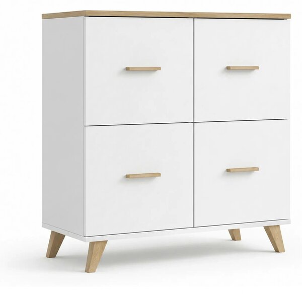 Comoda Lotta, alb, PAL, 110x45x119 cm