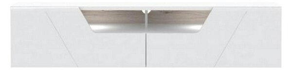 Comoda TV KANDO, alb, PAL, 160x50x38 cm