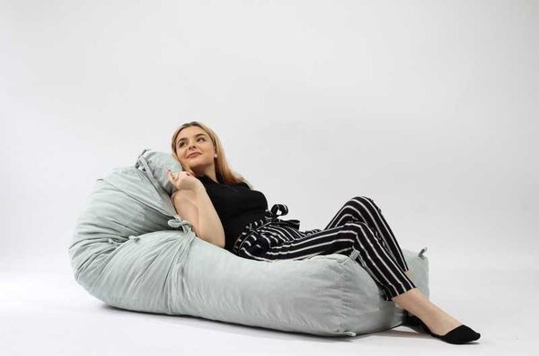 Fotoliu Yoga XL si Perna, Material Textil - Moon Grey