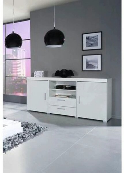 Comoda SAMBA REG-5, alb, PAL, 164x45x80 cm