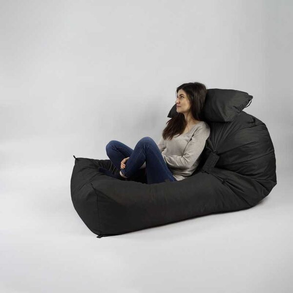 Fotoliu Yoga XL si Perna, Material Impermeabil - Negru