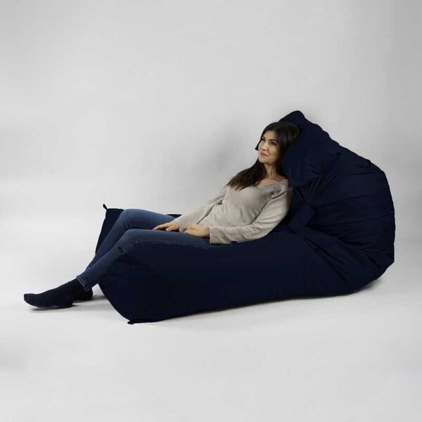 Fotoliu Yoga XL si Perna, Material Impermeabil - Bleumarin