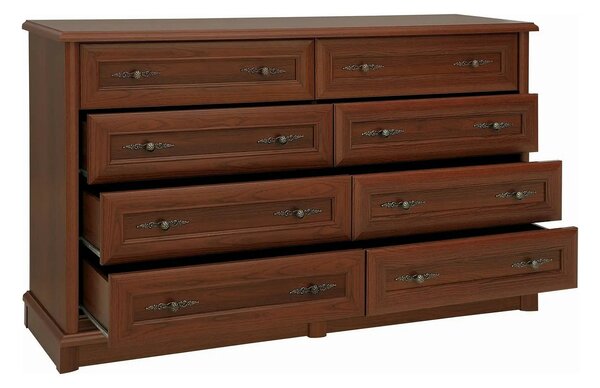 Comoda mare dormitor Kent EKOM8S, castan, PAL, 154x45x91 cm