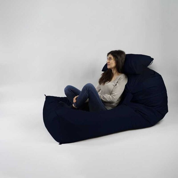 Fotoliu Yoga XL si Perna, Material Impermeabil - Bleumarin