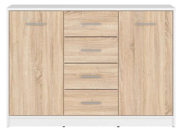Comoda NEPO PLUS, stejar sonoma/alb, PAL, 119x34x84 cm