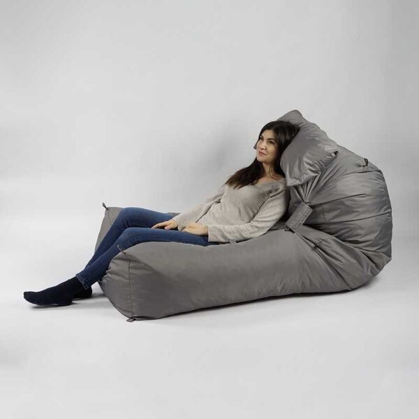 Fotoliu Yoga XL si Perna, Material Impermeabil - Grey